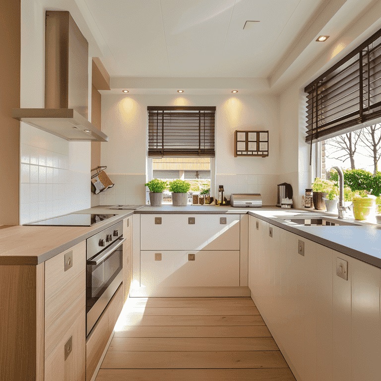 Senior-friendly kitchen with accessible features for aging in place.