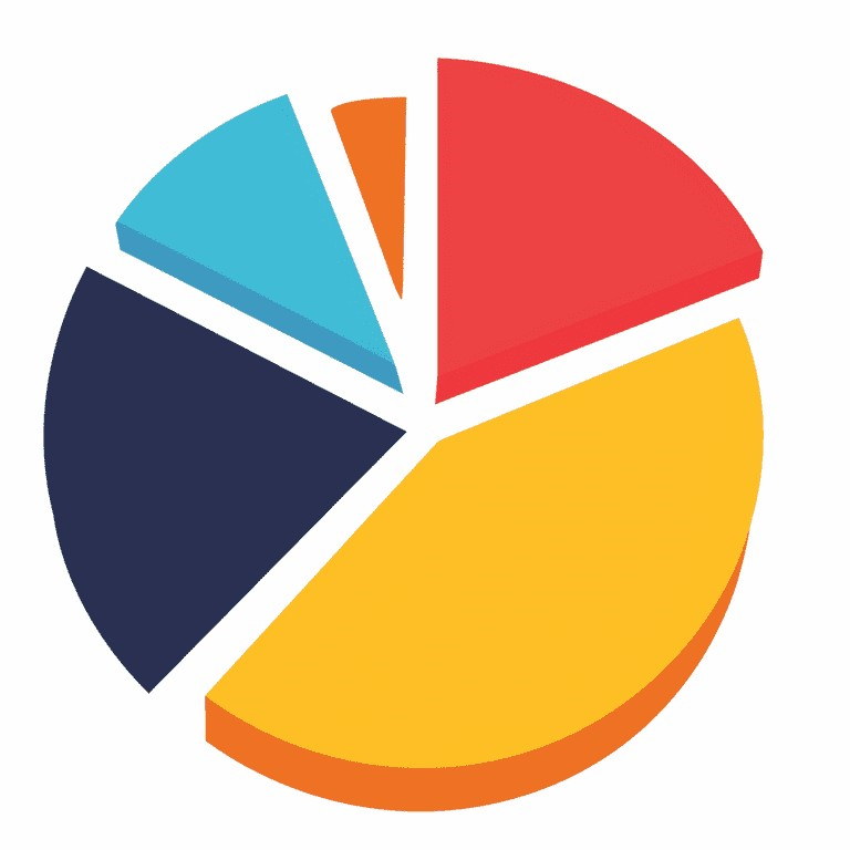 Icon with a pie chart divided into several sections, representing factors affecting VA payment for in-home care