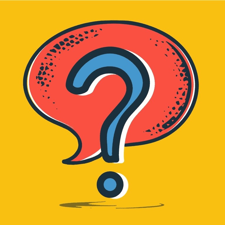 Question mark inside a speech bubble, representing frequently asked questions about VA in-home care benefits
